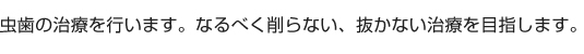 虫歯の治療を行います。なるべく削らない、抜かない治療を目指します。